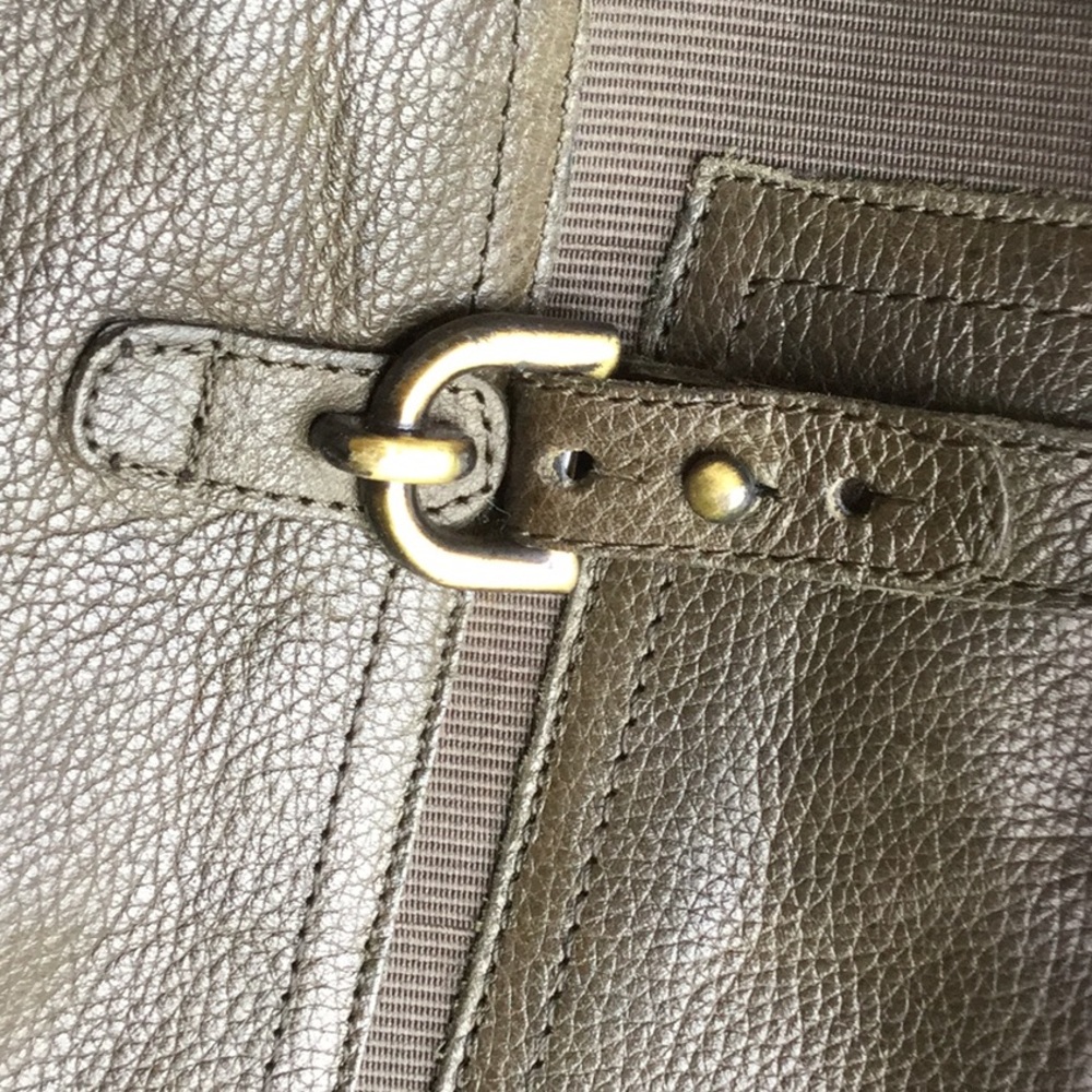 Naturalized olive green leather boots travel office Easter brunch equestrian - Picture 5 of 12